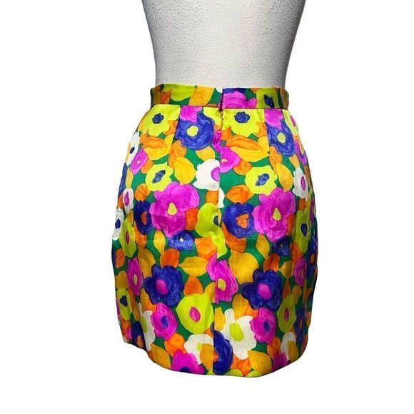 Mary Anne Sinclair Floral Vintage Silky Pencil Skirt Small - Picture 3 of 4